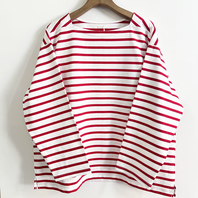 新品　comm.arch. オーガニックコットンスクエアネックTシャツボーダー comm. arch.（コムアーチ） レディースロンT COMM.ARCH. OG COTTON
