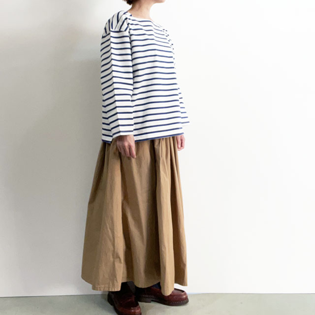 新品　comm.arch. オーガニックコットンスクエアネックTシャツボーダー comm. arch.（コムアーチ） レディースロンT COMM.ARCH. OG COTTON