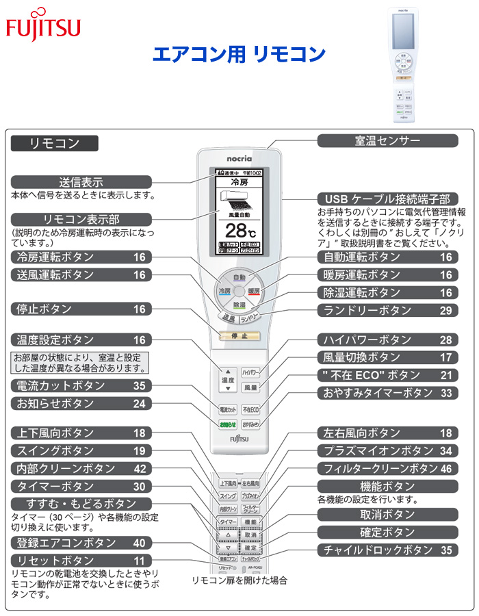 富士通（FUJITSU） 純正 富士通ゼネラル エアコン リモコン AR-FCB2J
