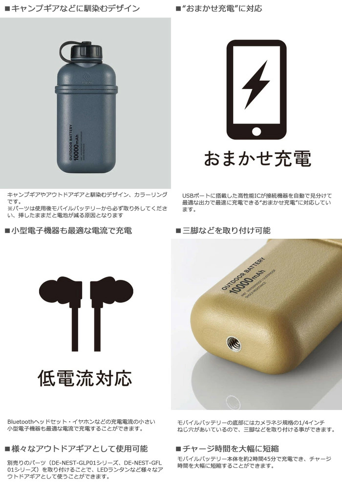 NESTOUT エレコム ELECOM DE-NEST-10000 モバイルバッテリー
