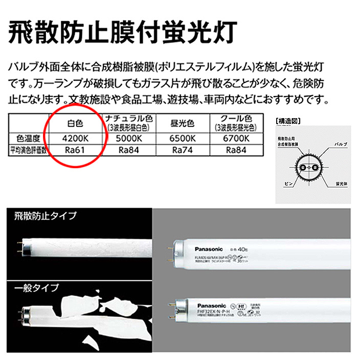 パナソニック FL40SS・W/37PRF3 飛散防止 蛍光灯 40形 37W グロー式 白色 FL40SSW37PRF3「送料区分XB」  :P-FL40SSW37PRF3-:イーライン - 通販 - Yahoo!ショッピング