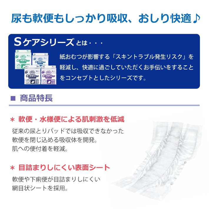アテント ケース販売 Sケア 軟便安心パッド 20枚入×4個 紙パンツ