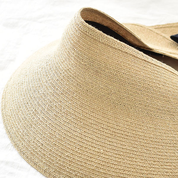 マニラ麻ブレード サンバイザー 日本製 レディース ベージュ ネイビー |  | 09