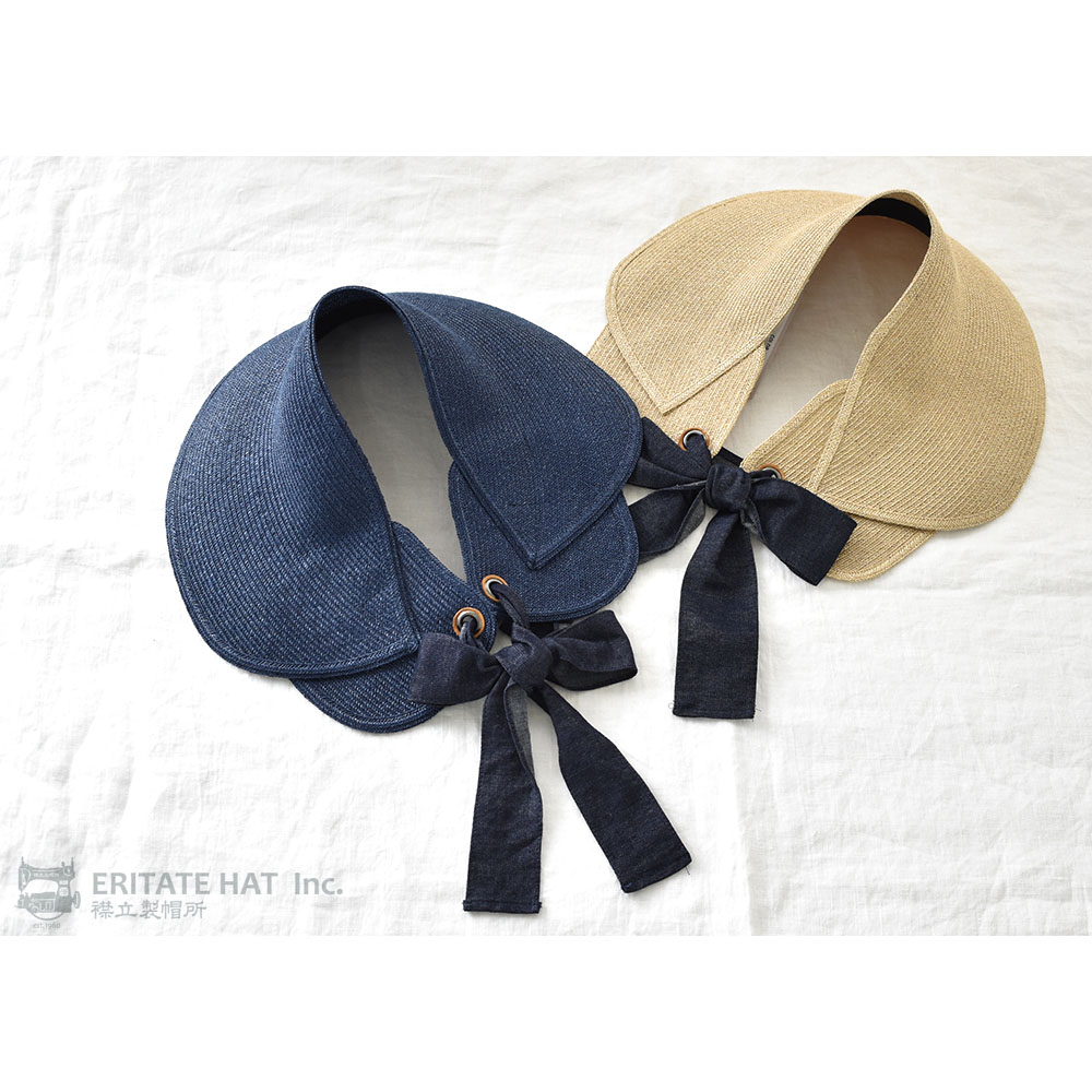 マニラ麻ブレード サンバイザー 日本製 レディース ベージュ ネイビー |  | 02