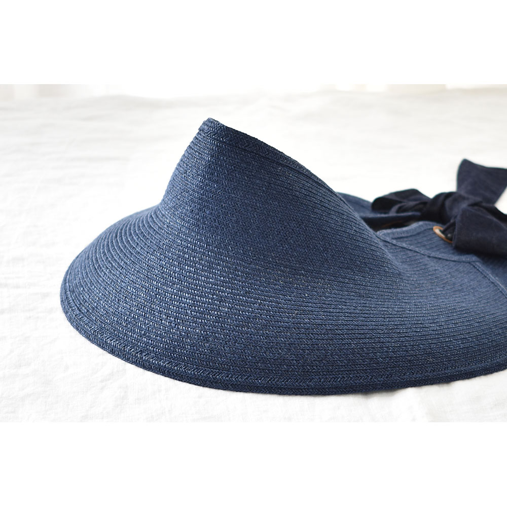 マニラ麻ブレード サンバイザー 日本製 レディース ベージュ ネイビー |  | 08