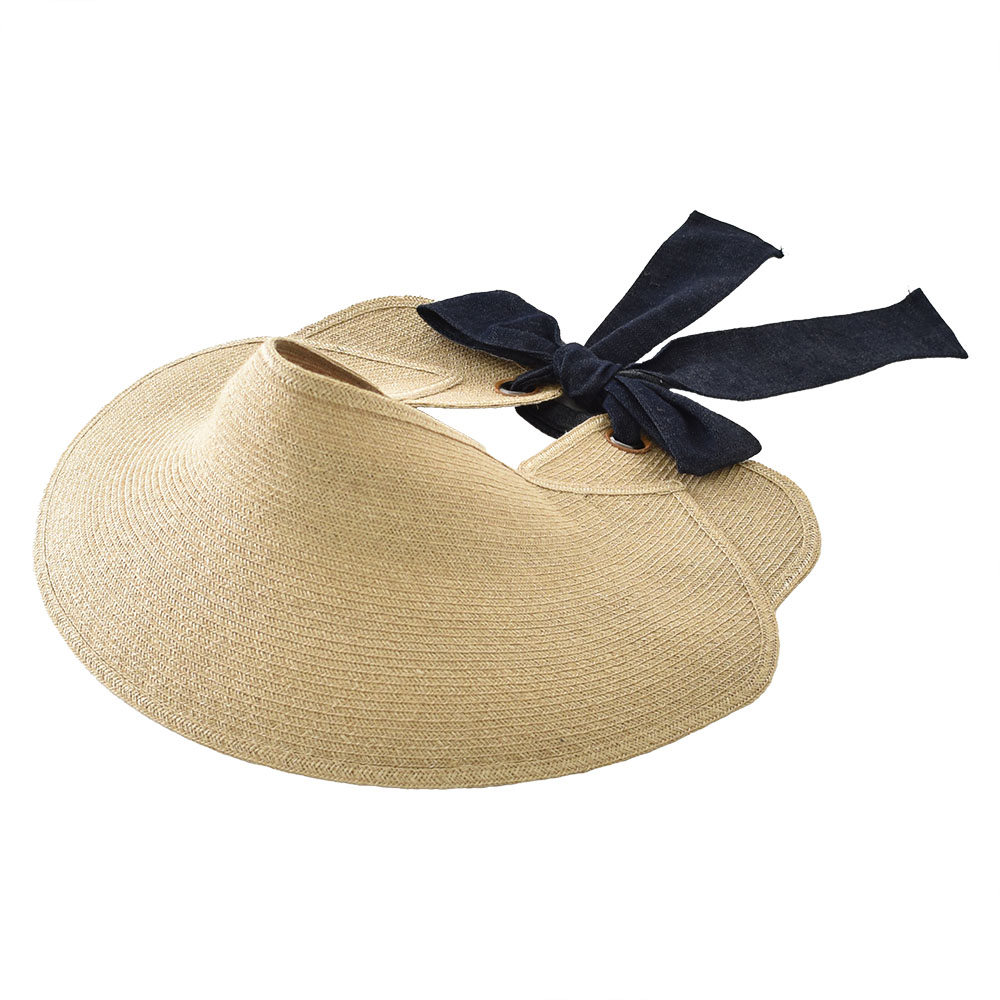 マニラ麻ブレード サンバイザー 日本製 レディース ベージュ ネイビー |  | 13