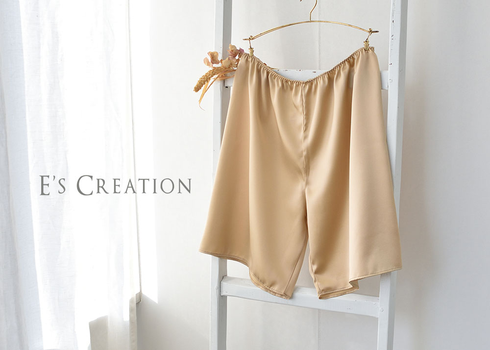 シルクサテン ペチコート 日本製 ショート丈