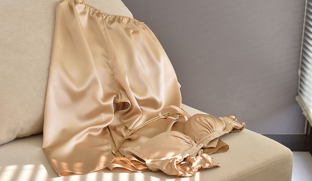 シルクサテン ペチコート 日本製 ロング丈