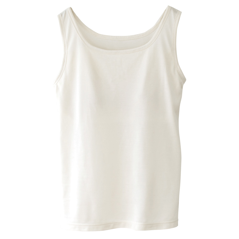 シルク100％ ジャージー カップ付き タンクトップ 日本製 ゆるラク レディース ベージュ オフホワイト 白 グリーン ブラック 黒 M/L |  | 11