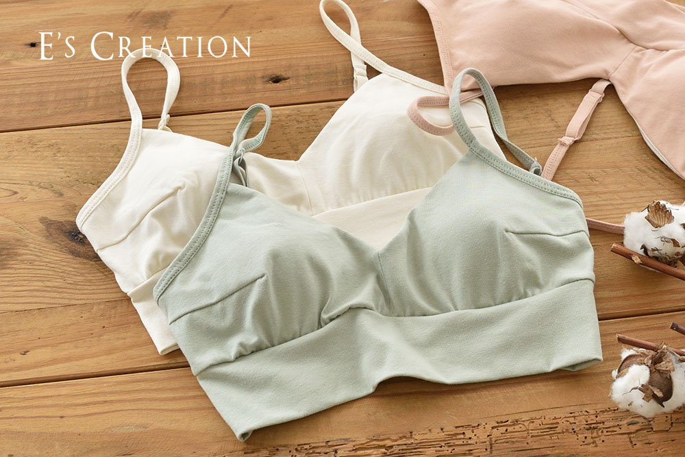 カップ裏シルク オーガニックコットン ノンワイヤーブラ 日本製