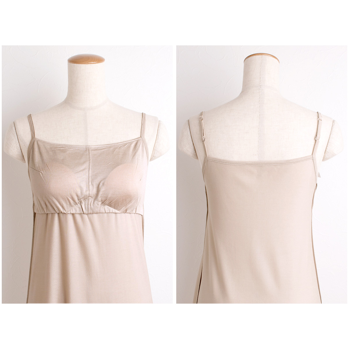 シルク100％ カップ付き ゆったりキャミスリップ 日本製 【ふわ肌シルク】レディース ベージュ ホワイト M/L |  | 07