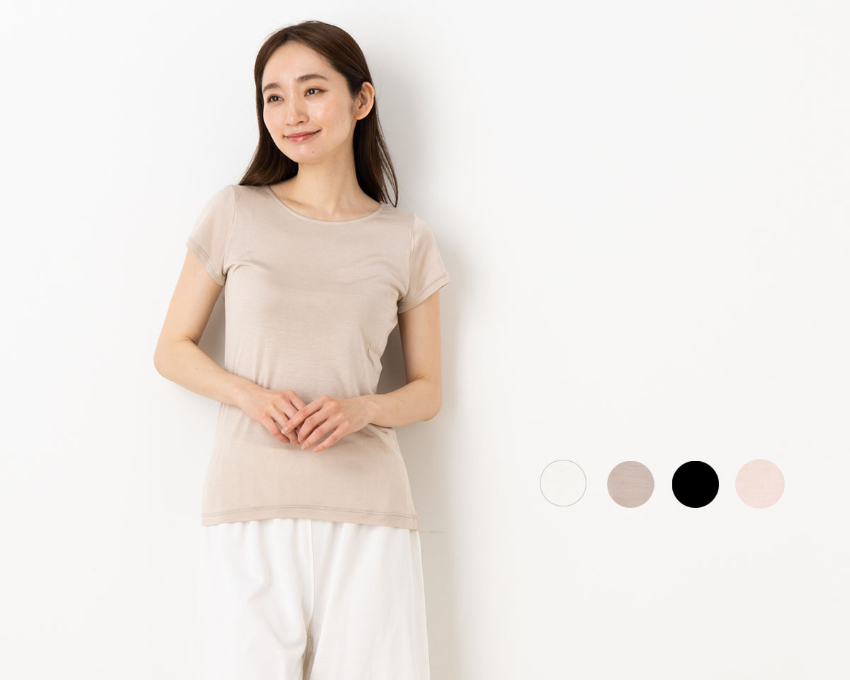 シルク100％ 半袖 インナー 日本製