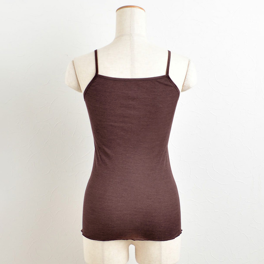 シルク100％ テレコ 金具がないカップ付きキャミソール 病院用 日本製 ウォッシャブル加工 レディース ブラウン ブラック M/L |  | 08