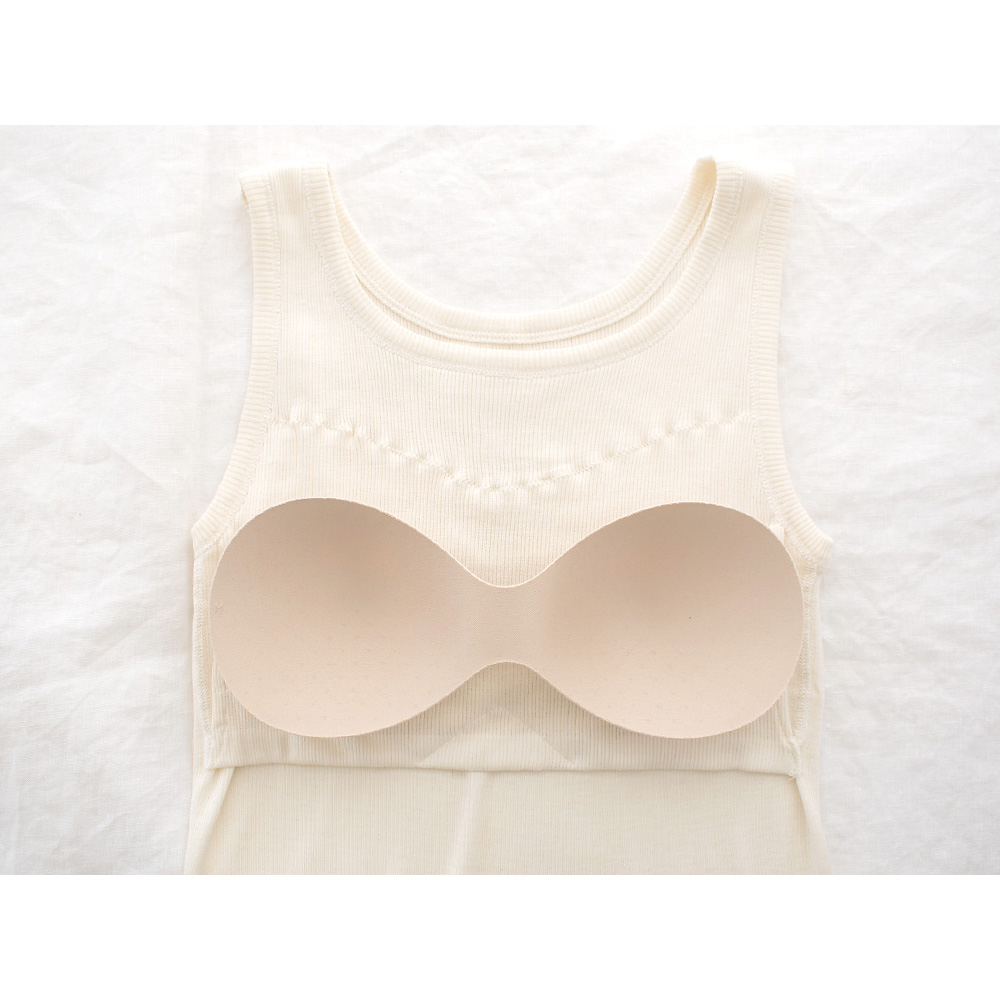 シルク100% テレコ カップ付き タンクトップ 日本製 ウォッシャブル加工 レディース オフホワイト M/L |  | 07