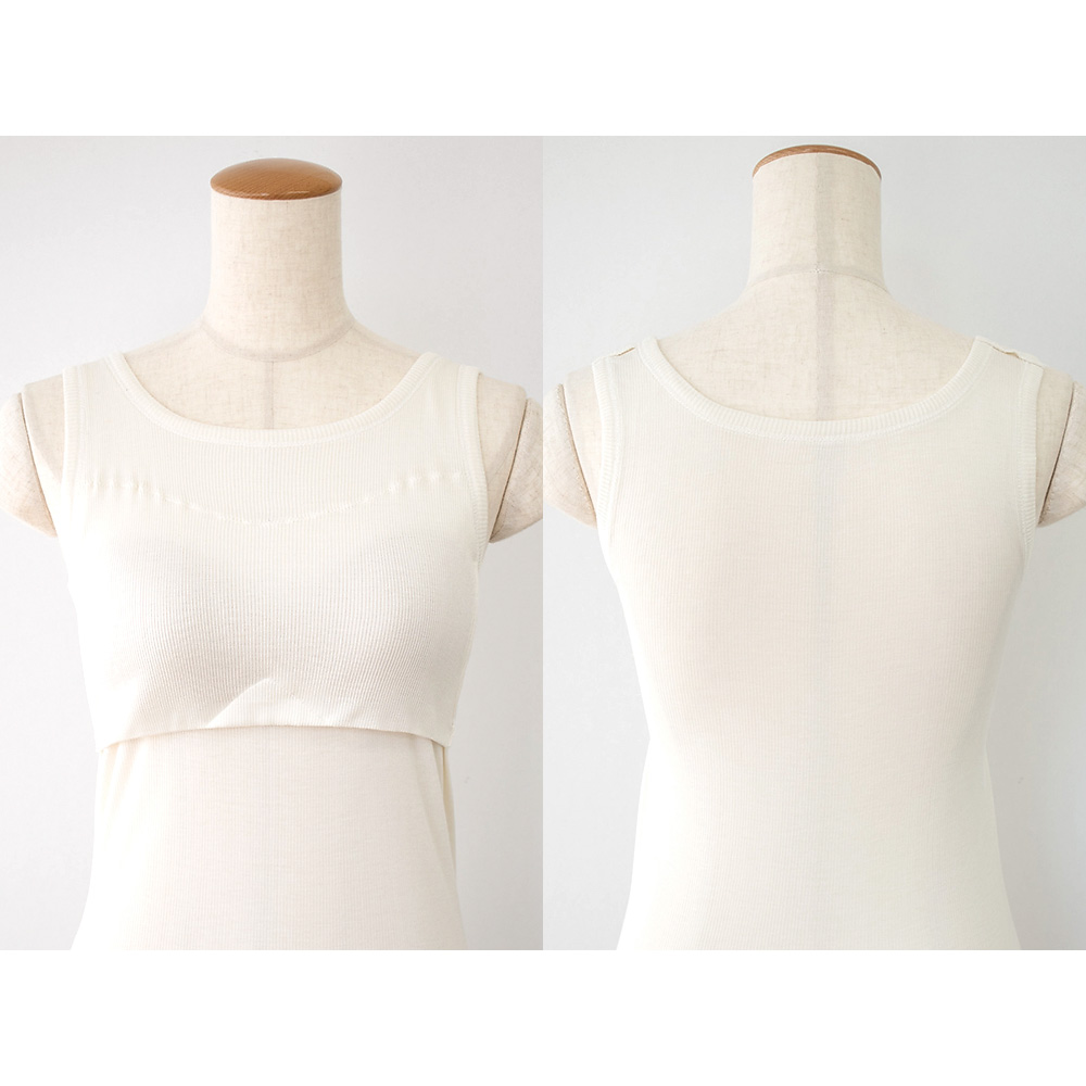 シルク100% テレコ カップ付き タンクトップ 日本製 ウォッシャブル加工 レディース オフホワイト M/L |  | 08