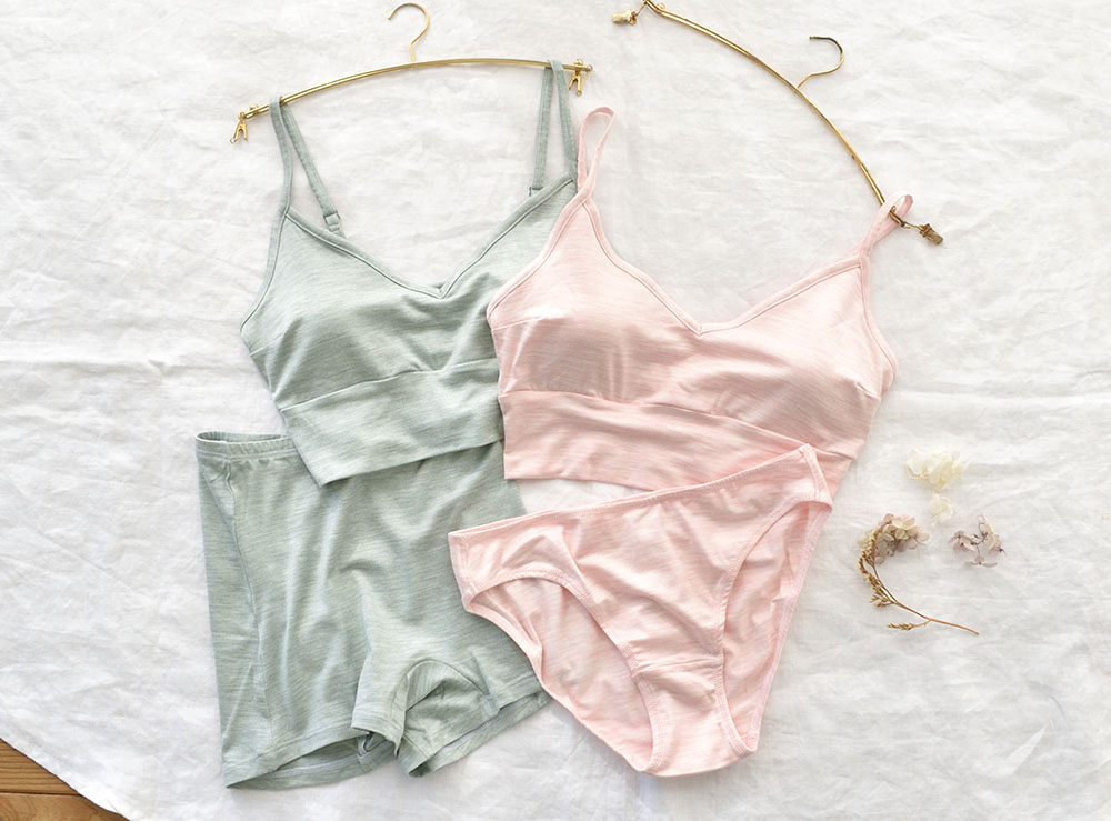 シルク ノンワイヤーブラ ストレッチ ソフトベア天竺 日本製