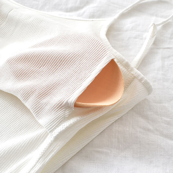 コットンシルク テレコ カップ付きキャミソール レディース オフホワイト ブラック 白 黒 M/L |  | 14