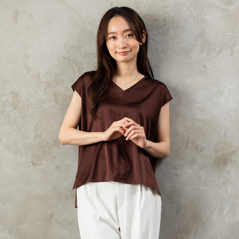 シルク サテンストレッチ ロングスカート 日本製 19匁
