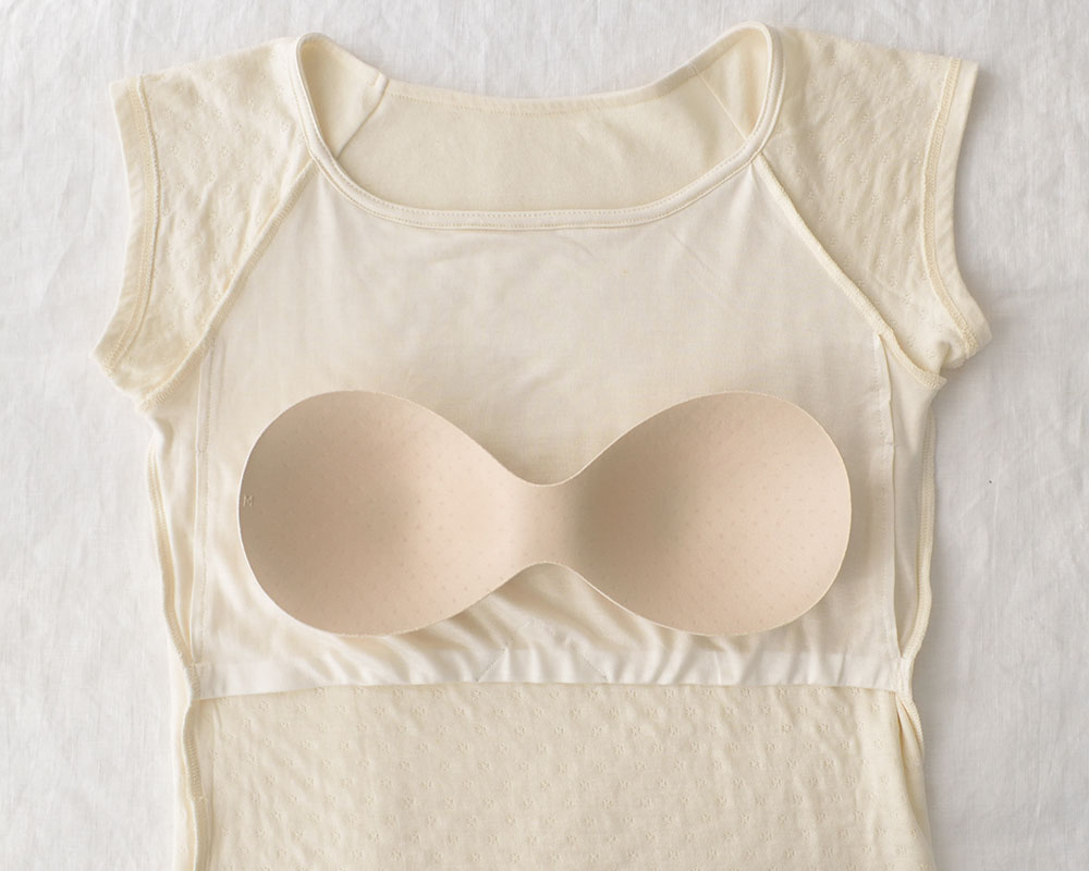肌側シルク 外側コットン カップ付き パジャマインナー 日本製