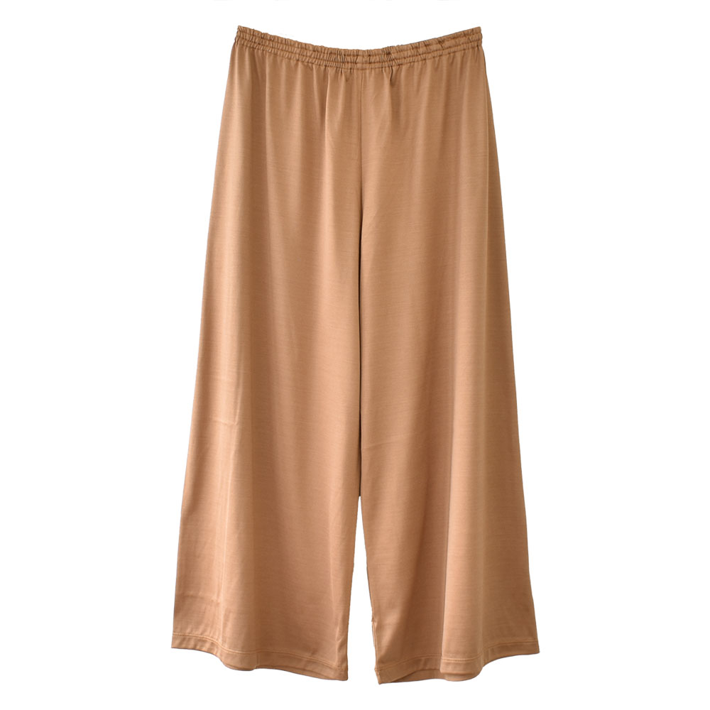 特別価格】シルク100％ 天竺 ガウチョパンツ 日本製 レディース ピンク