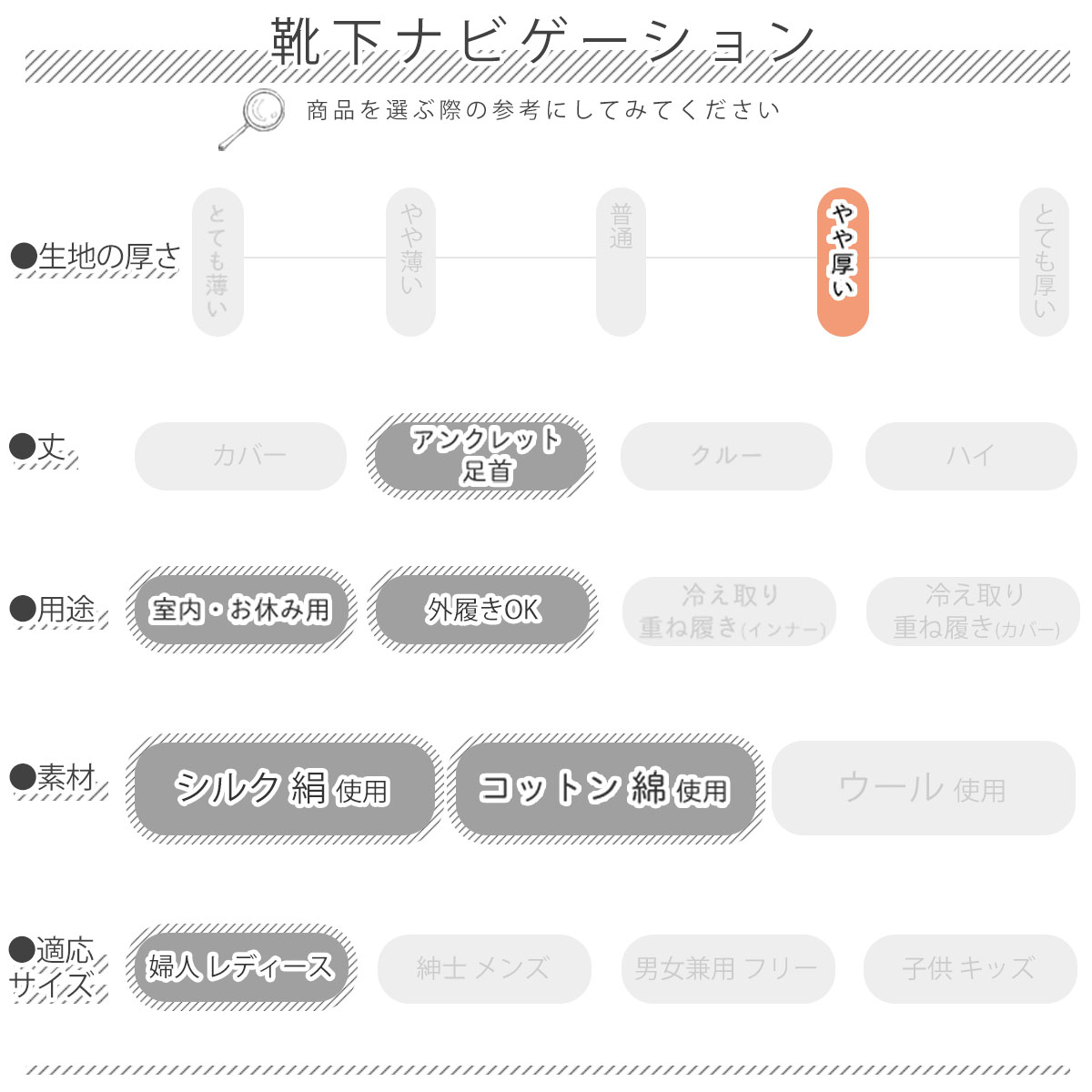 肌側シルク 表側オーガニックコットン 5本指スニーカーソックス 日本製 ホールガーメント グレー ラベンダー 23/24/25cm |  | 08