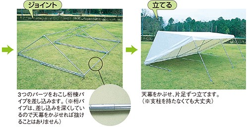 組立式パイプテント 3間×4間（5.4ｍ×7.2ｍ） スーパーキングEテント