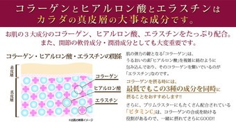 コラーゲン、ヒアルロン酸、エラスチンはカラダの真皮層の大事な成分です。
