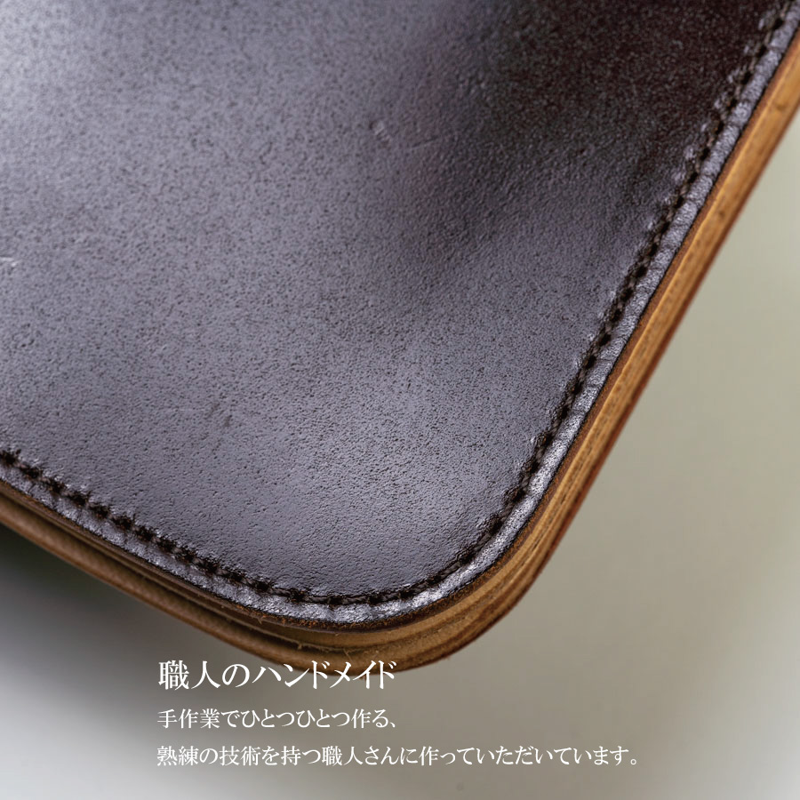 コードバン 長財布 メンズ 二つ折り財布 スリム 新喜皮革