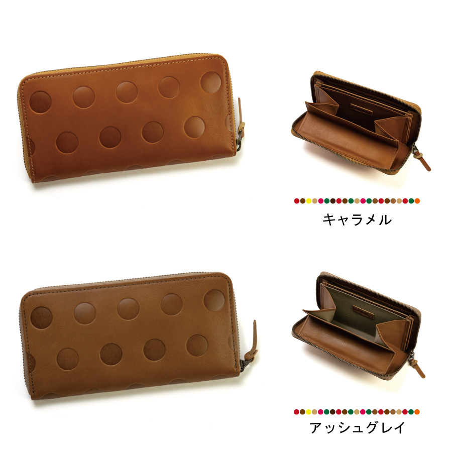 kanmi（カンミ） 長財布 レディース ラウンドファスナー 本革 大容量