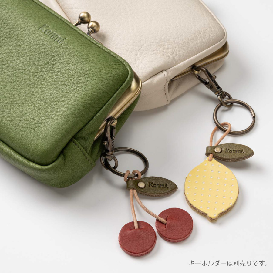 Kanmi 親子がま口 財布 レディース フカフカ ポーチ ブランド : 革小物