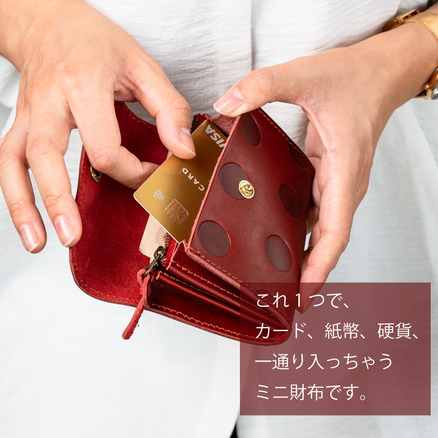 ✨新品未使用・箱付き✨　ミディアムウォレット　ミニ財布　ガンチーニクロジャー RafiCaro（ラフィカロ） ミニ財布 レディース 牛革 カードケース 財布