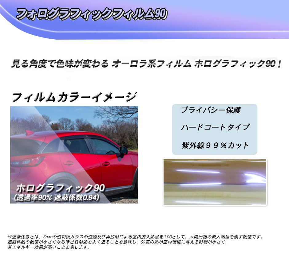 ホログラフィック フロントドアガラス カーフィルム 運転席 助手席 左または右 全車種対応 UVカット 透過率88%・透過率90%  :esp-fbui-ho-002:カーフィルム専門店 Especially - 通販 - Yahoo!ショッピング