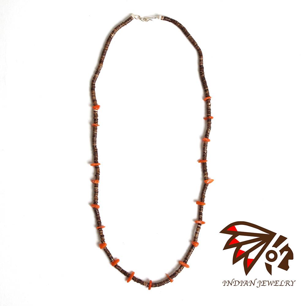 INDIAN JEWELRY インディアンジュエリー Santo Domingo coral nuggets necklace Ramona Calabaza サントドミンゴ コーラルナゲット ラモナ・カラバサ作