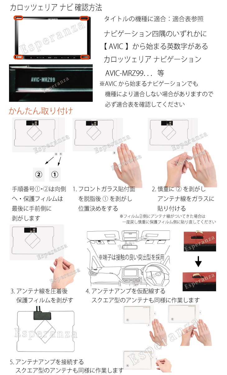 楽ナビ 取説付carrozzeriaカロッツェリア*GPSフィルムアンテナ