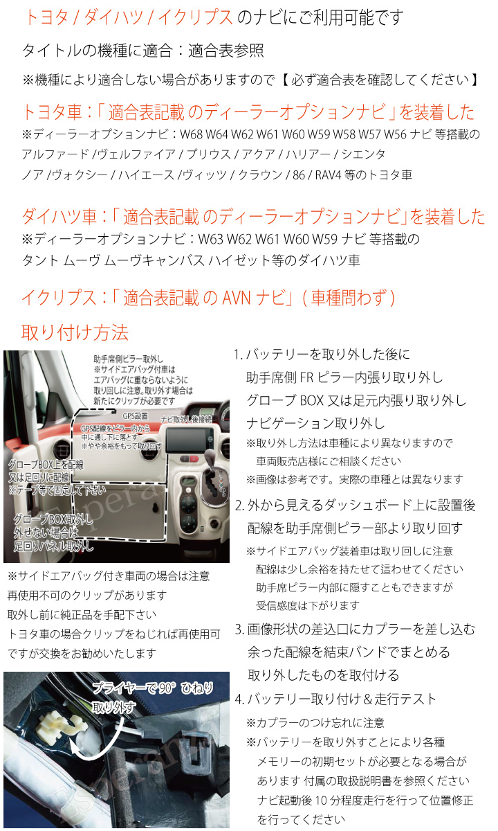 ダイハツ 【W59 用 GPSアンテナ 置き型タイプ】 NSCT-W59 NHDT