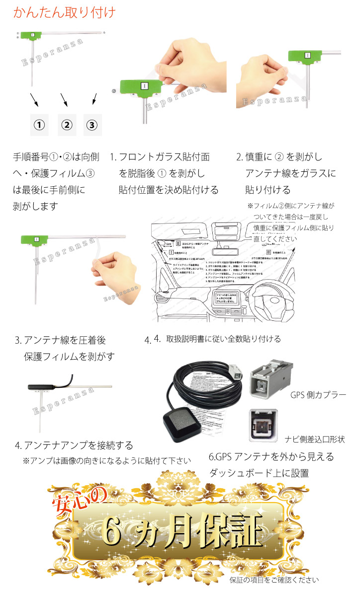 彩速ナビゲ MDV-D405BTW 説明書付 新品バックカメラ  新品テレビアンテナ 新品GPS ② 彩速ナビ 【'21 ケンウッド 彩速ナビ用 TVアンテナ4本+ GPSアンテナ