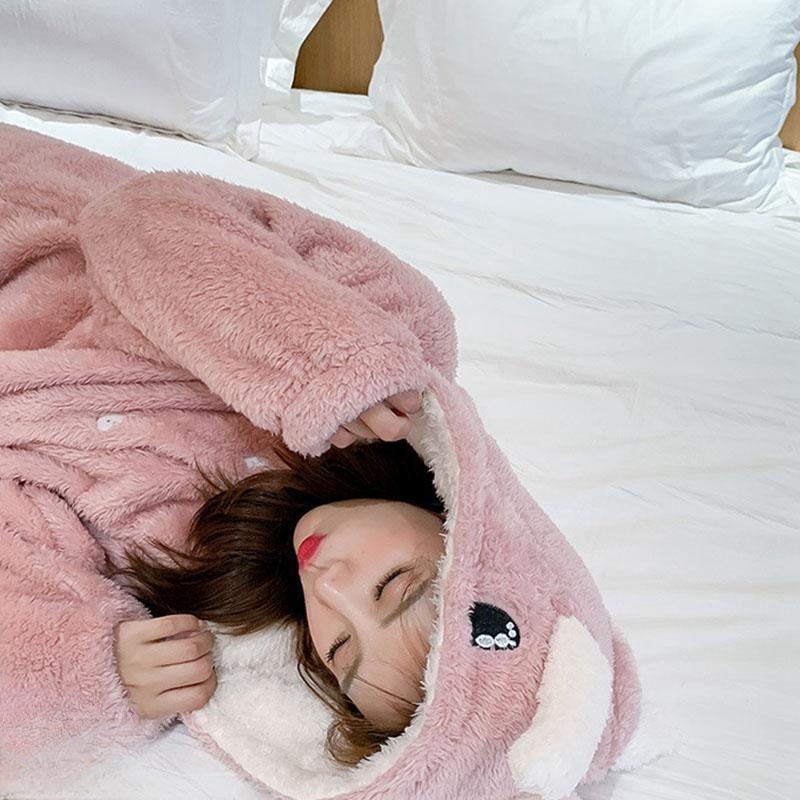 レディースルームウェア モコモコ パジャマ ワンピース上下セット 恐竜