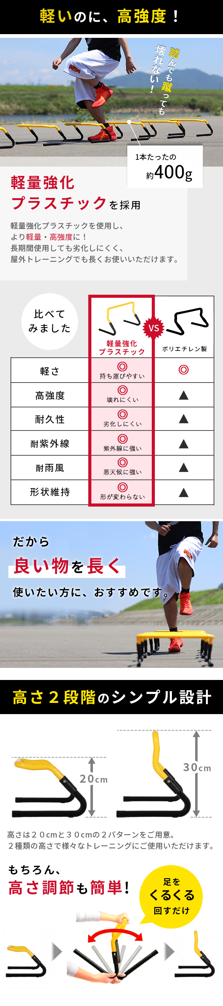 ミニハードル アジリティ ２段階調節可能