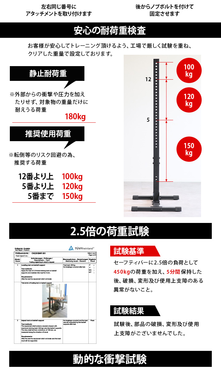 安心の耐荷重検査