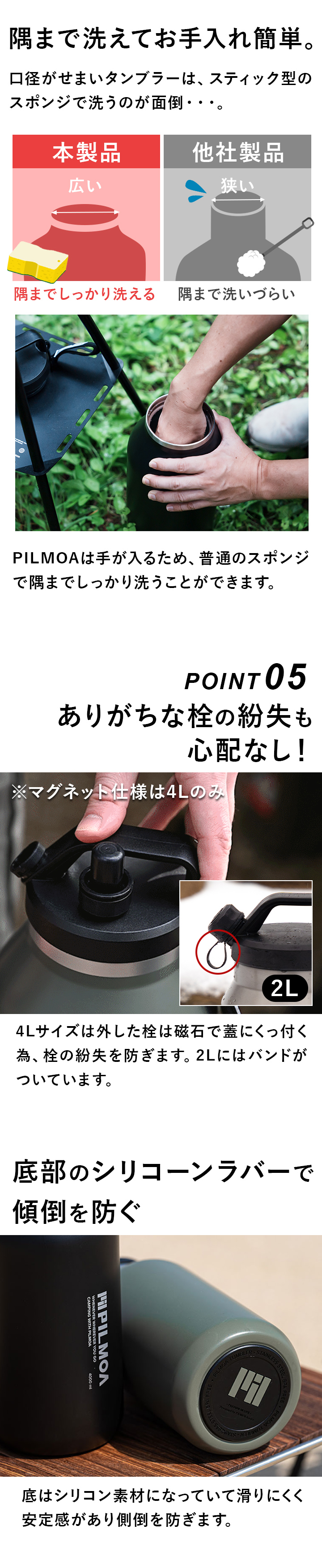 栓の紛失もしんぱいなし!