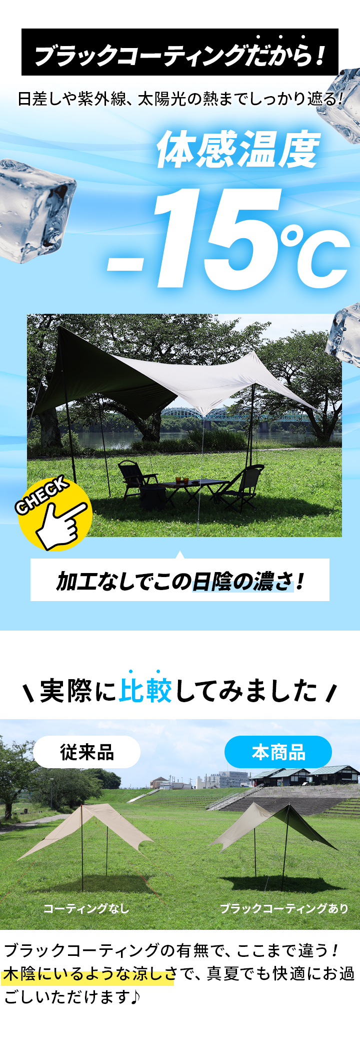 QUICKCAMP ヘキサタープ タープ テント ブラックコーティング QC