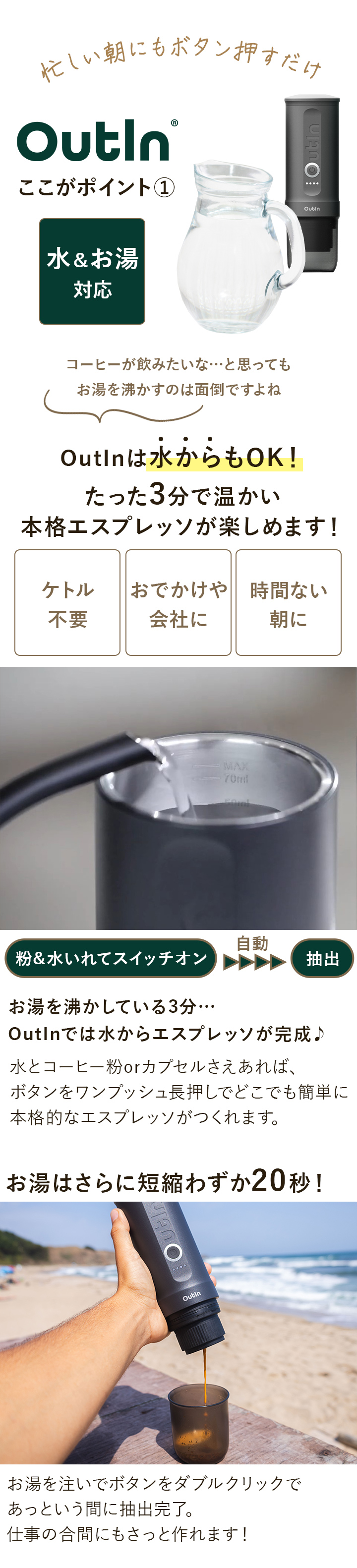 水からエスプレッソが作れる!