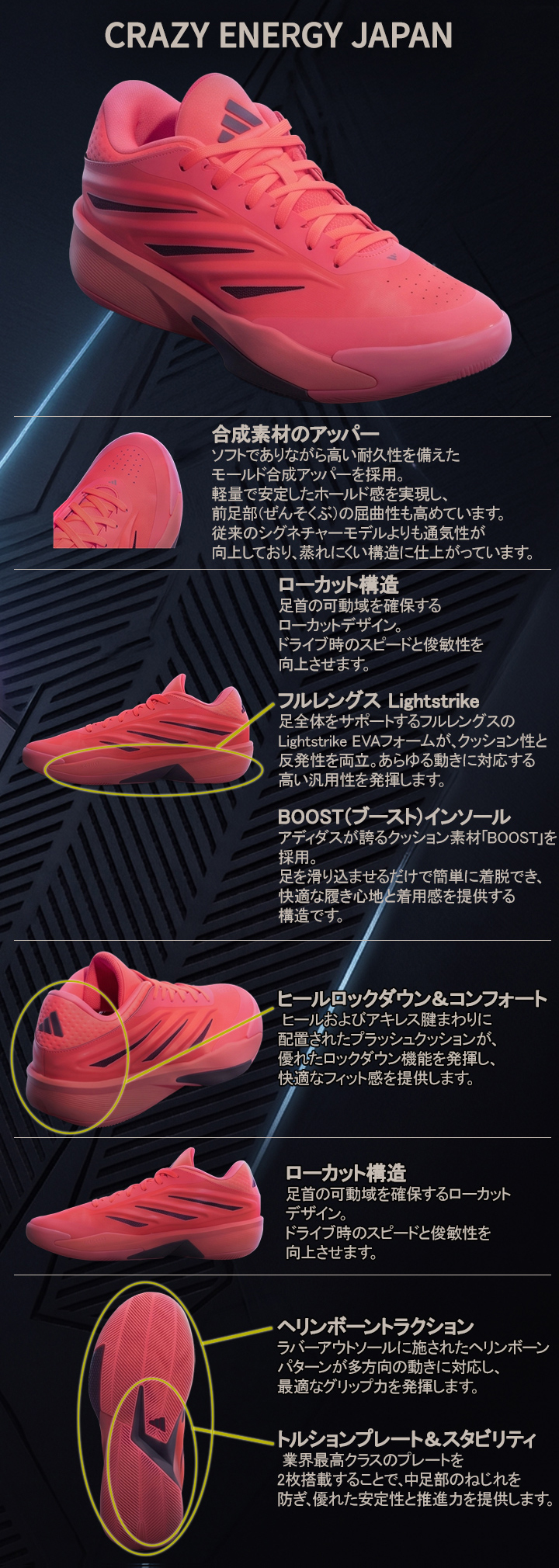 adidas（アディダス） クレイジーエナジー ジャパン KH8494 ホワイト