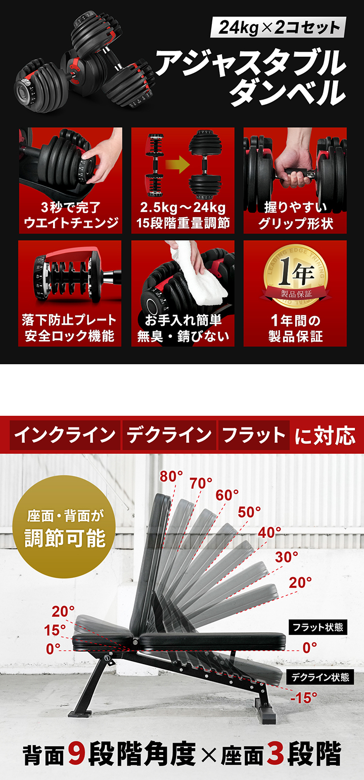 LEADING EDGE（リーディングエッジ） トレーニングベンチ ＆ 可変式