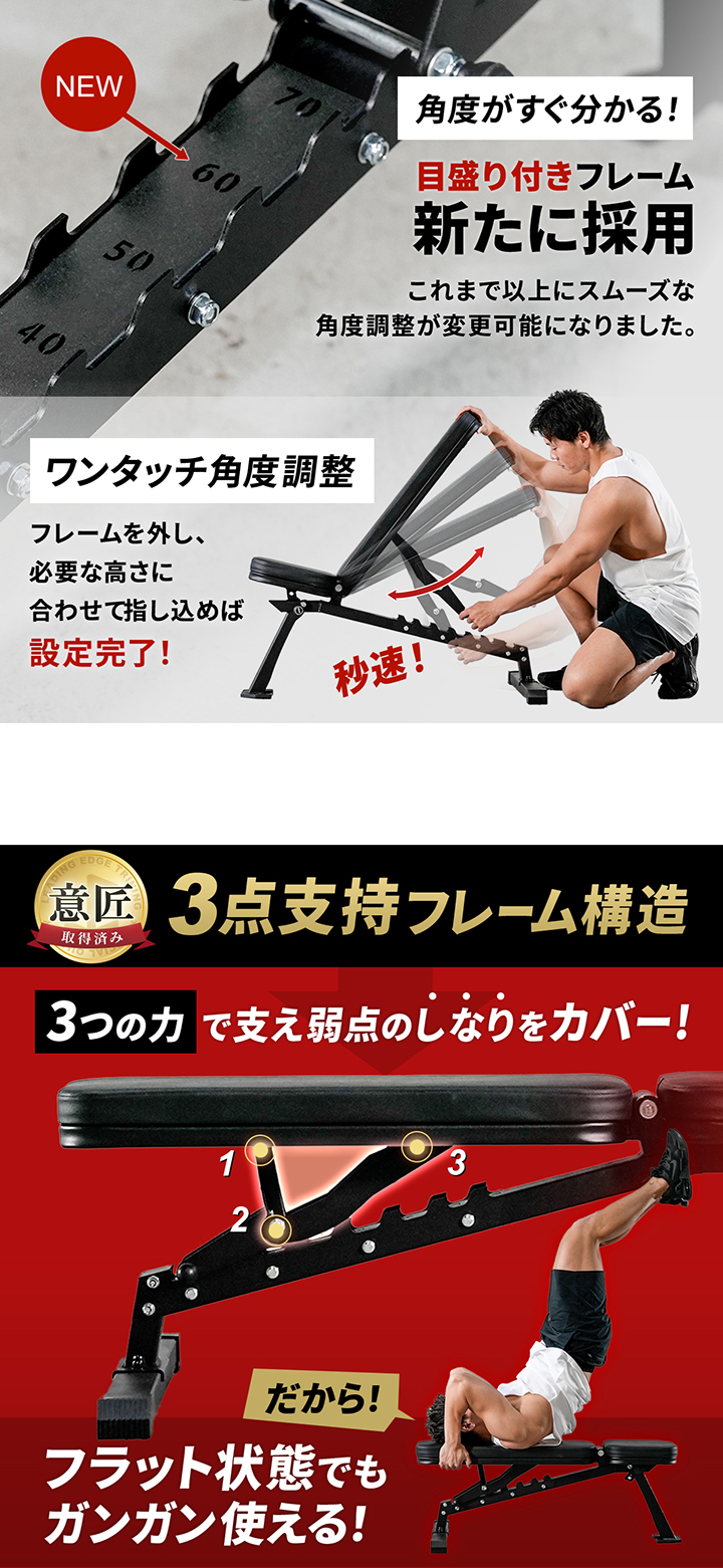 LEADING EDGE（リーディングエッジ） トレーニングベンチ ＆ 可変式