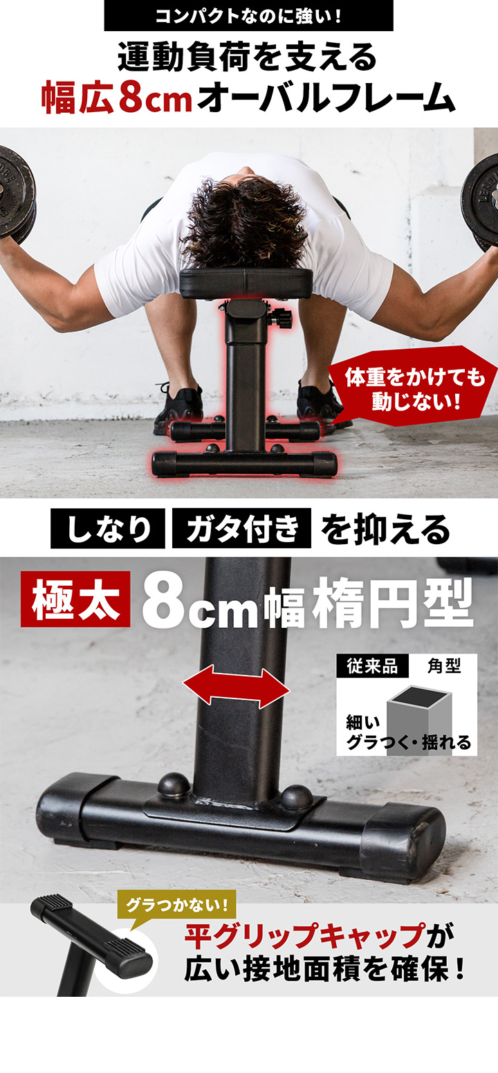 幅広8cmオーバルフレーム採用