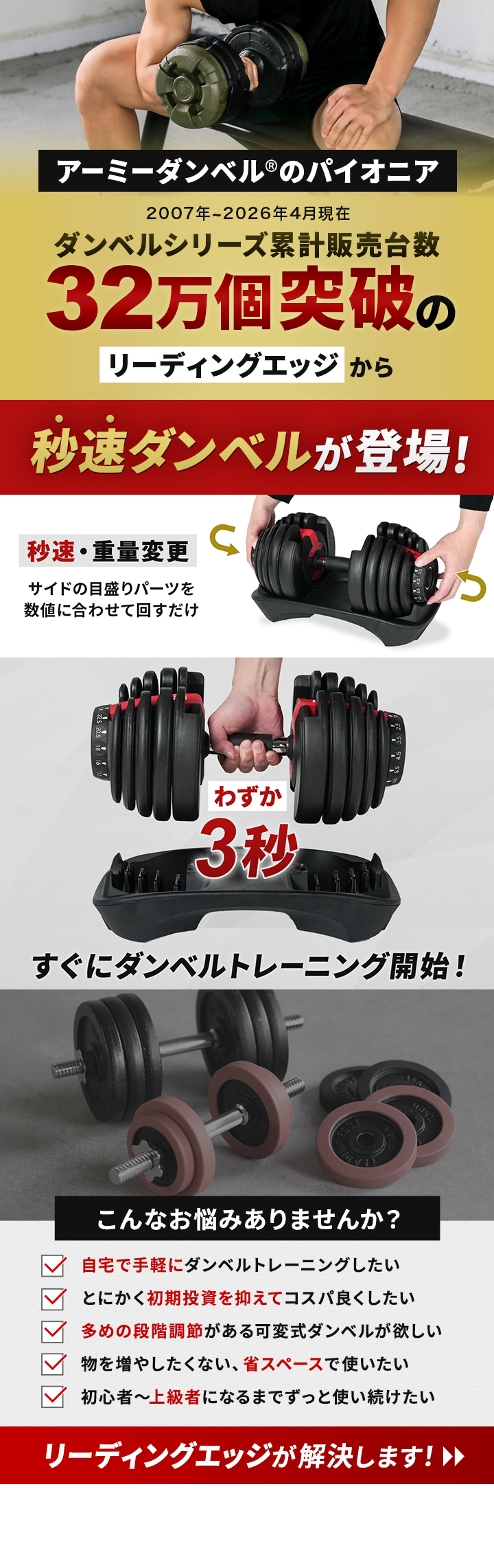 LEADING EDGE（リーディングエッジ） アジャスタブルダンベル 24kg 2個