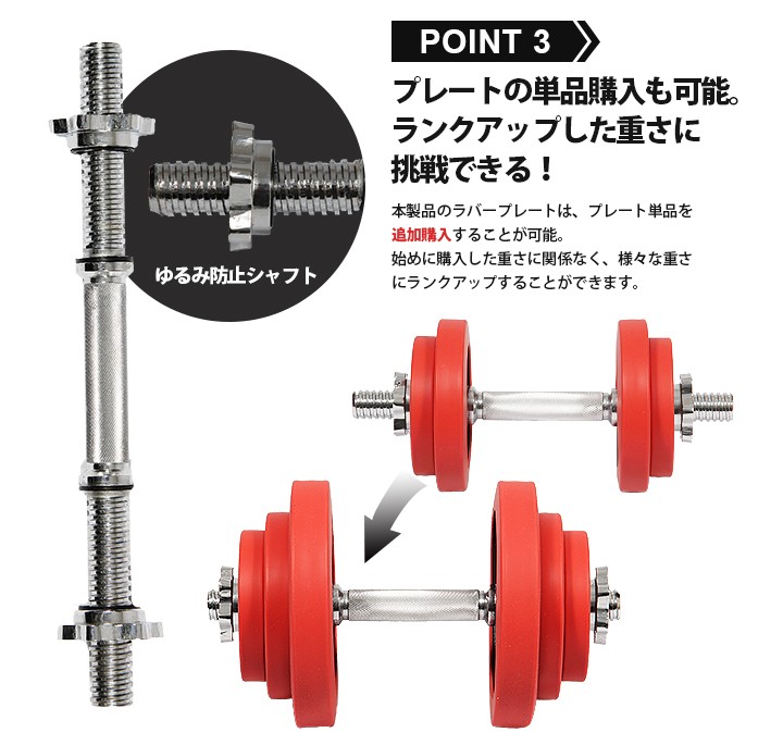 LEADING EDGE リーディングエッジ ラバーダンベル 20kg×2 レッド