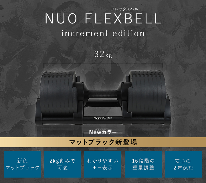 フレックスベル FLEXBELL 可変式ダンベル 新型 2kg刻み 32kg×2個