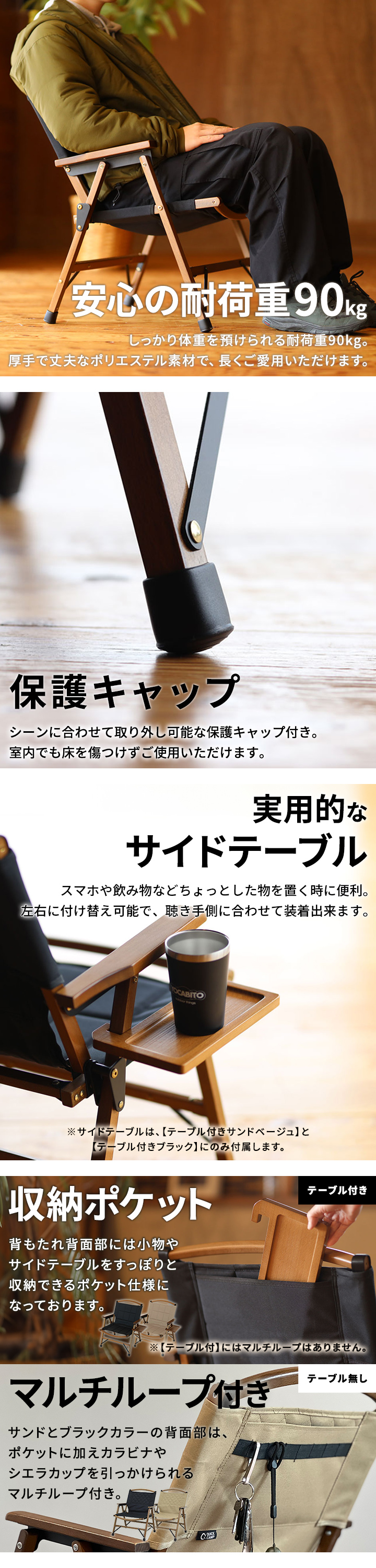 QUICKCAMP 一人掛け ウッドローチェア 焚き火 難燃 QC-WLC